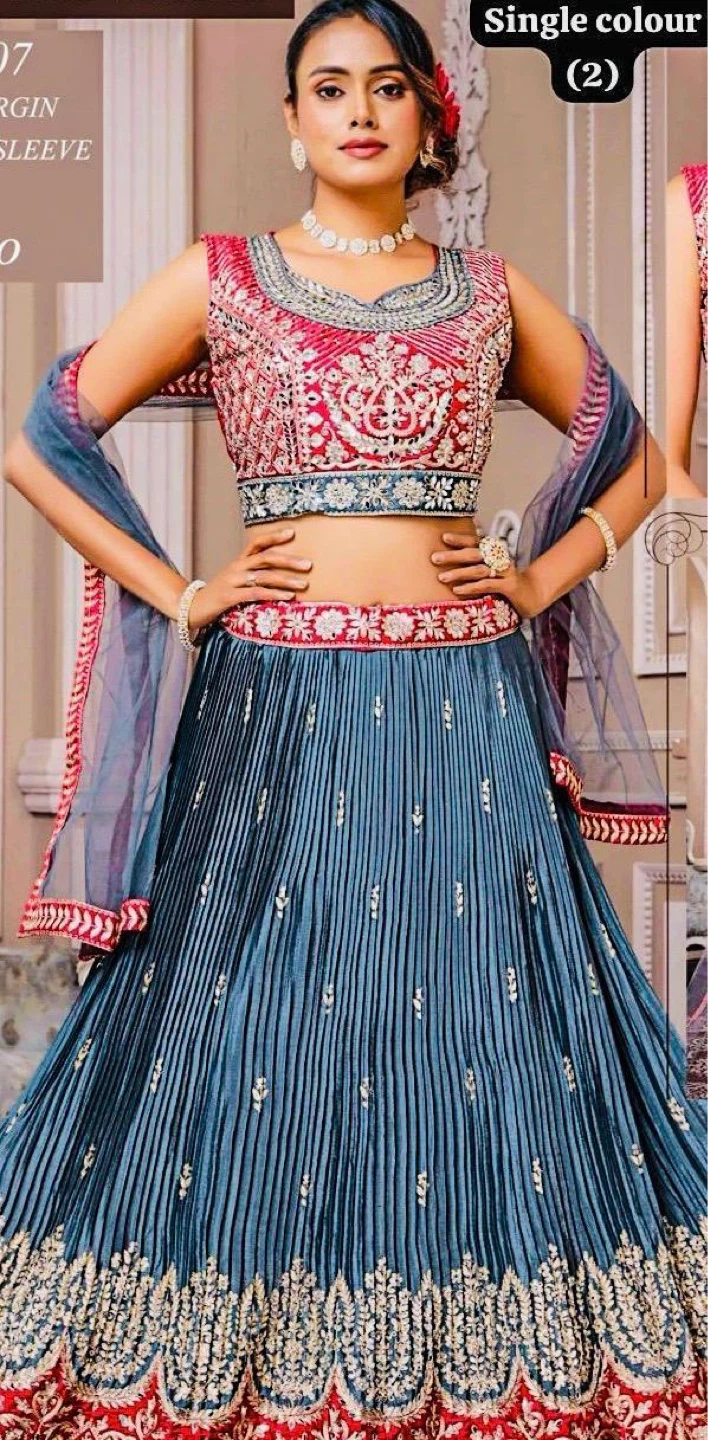 Embroidered Blue Lehenga Choli New reduced price