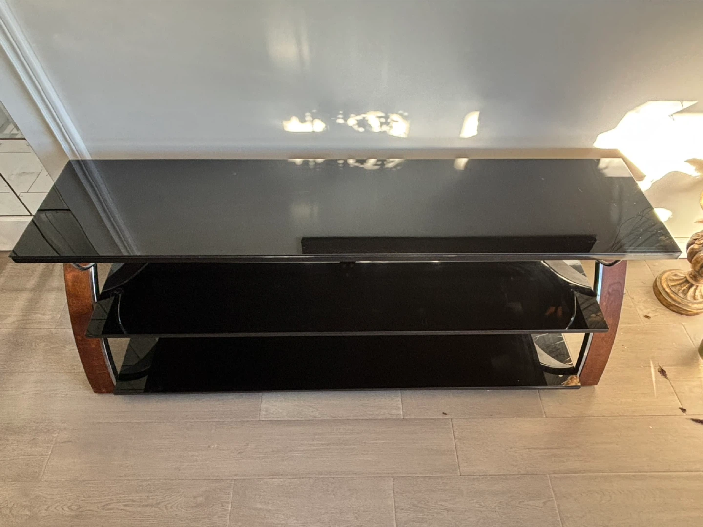 Black Glass TV Stand - photo 2