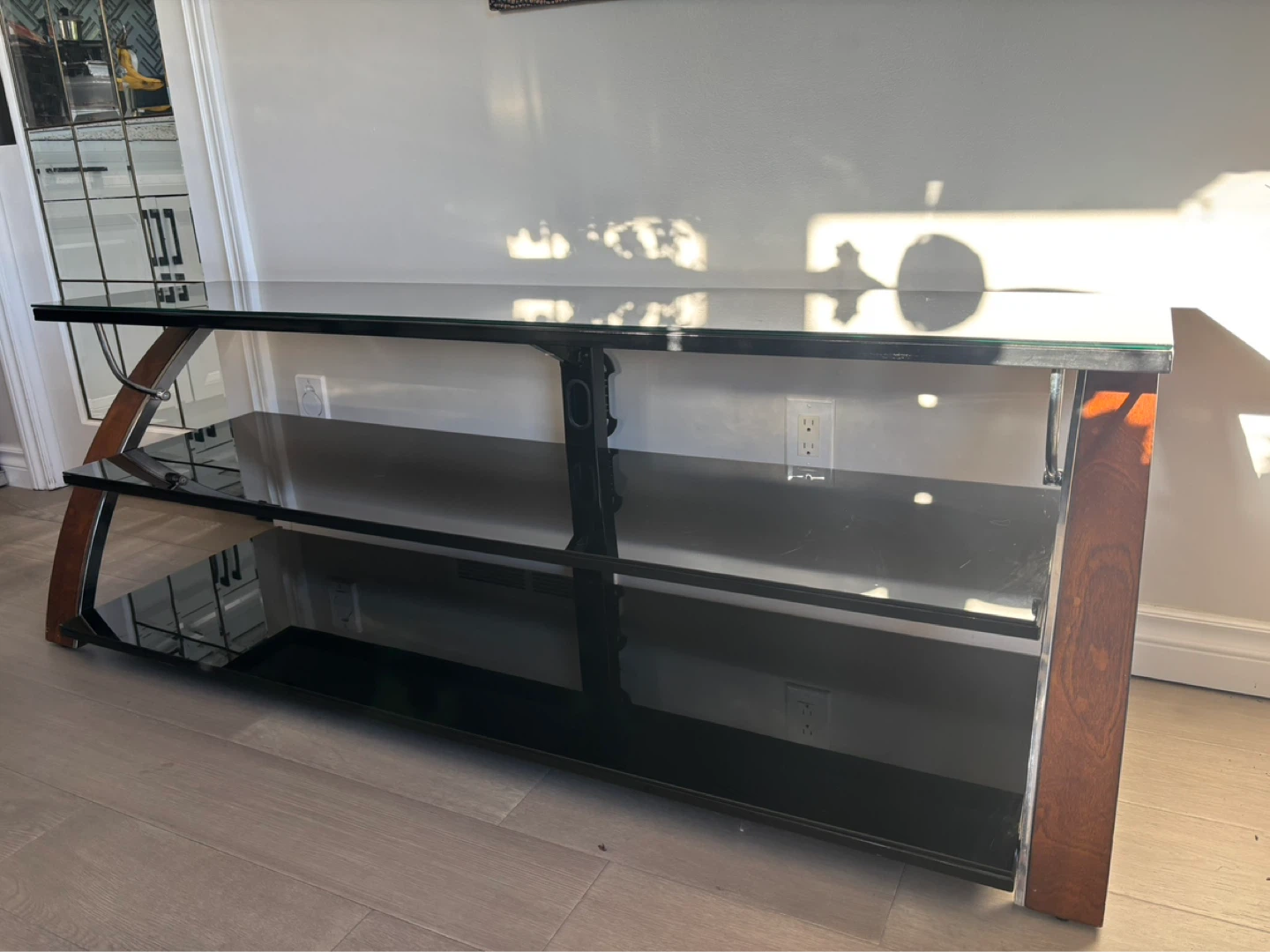 Black Glass TV Stand - photo 3