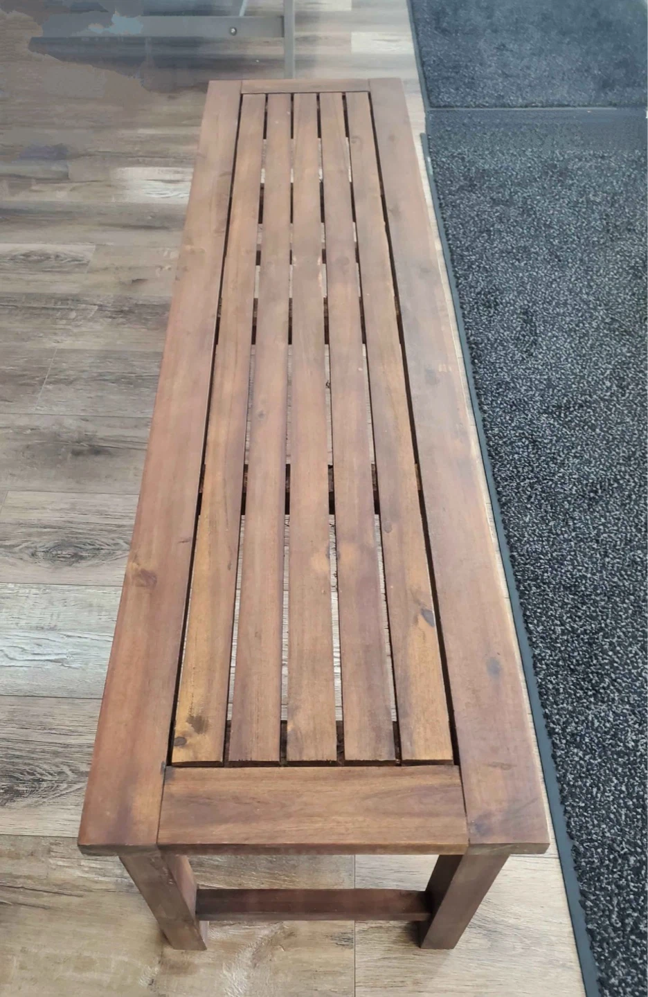 New Acacia Wood Indoor Outdoor Bench Additional Seating - photo 3