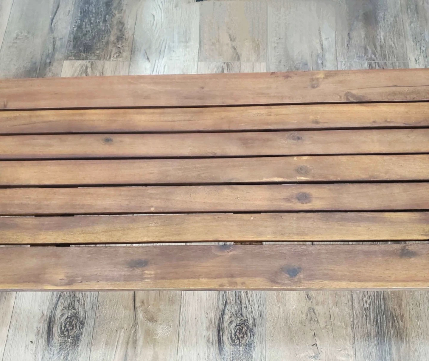 New Acacia Wood Indoor Outdoor Bench Additional Seating - photo 5