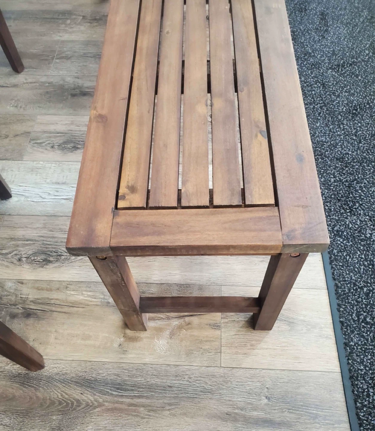 New Acacia Wood Indoor Outdoor Bench Additional Seating - photo 4