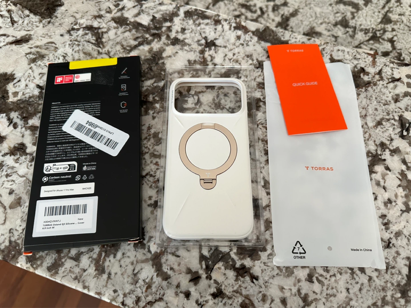 NEW TORRAS Ostand Q3 Silicone Case for iPhone 17 Pro Max - White