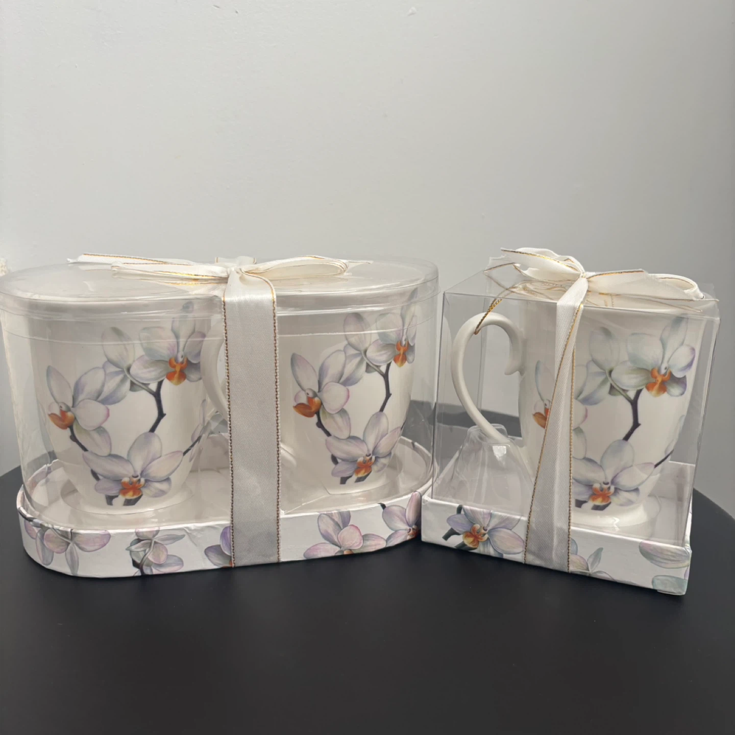 3 Royal Elfreda Orchid Mugs