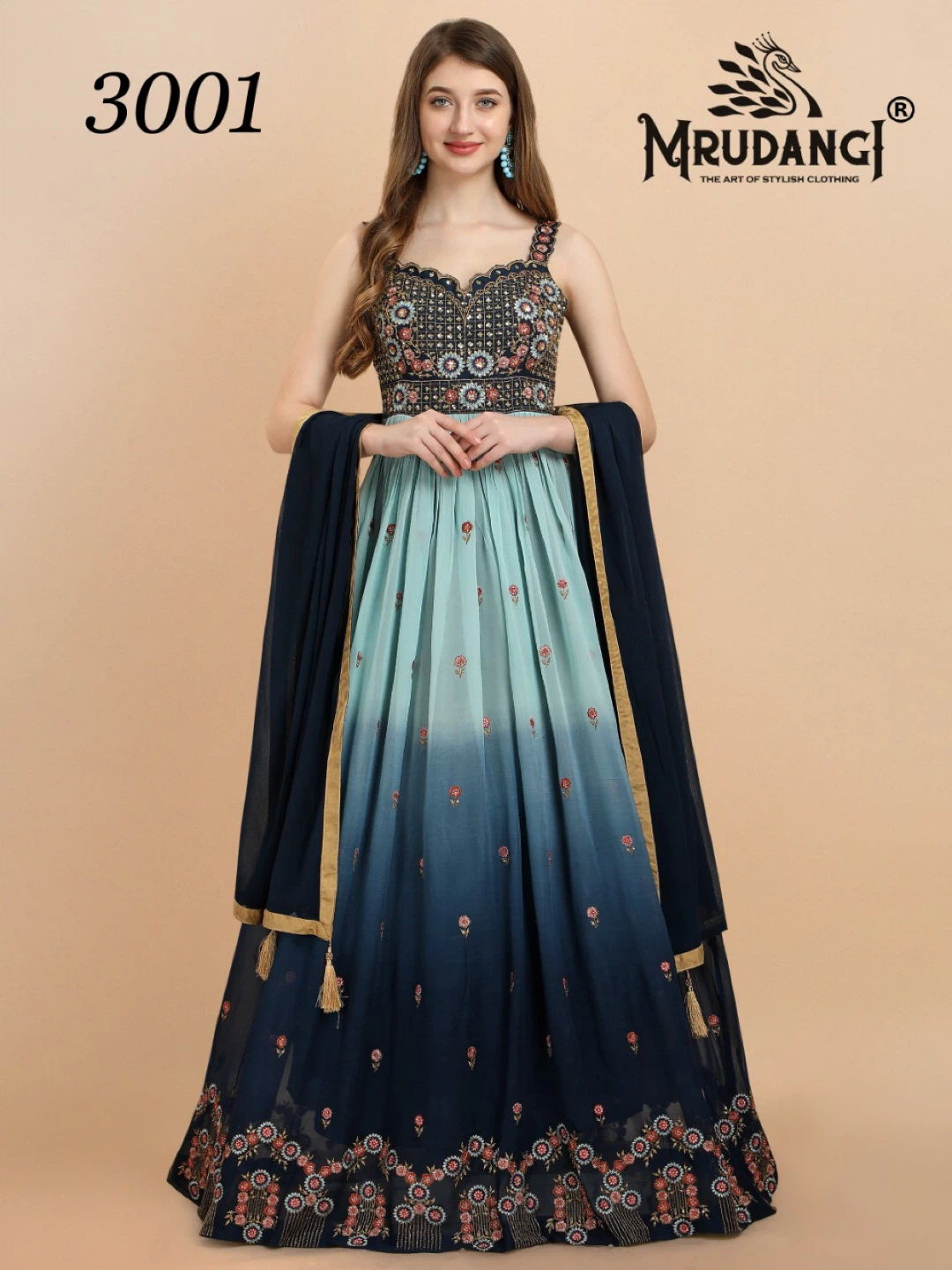 Embroidered Brown Anarkali Dress Gown $69 No Profit - photo 2