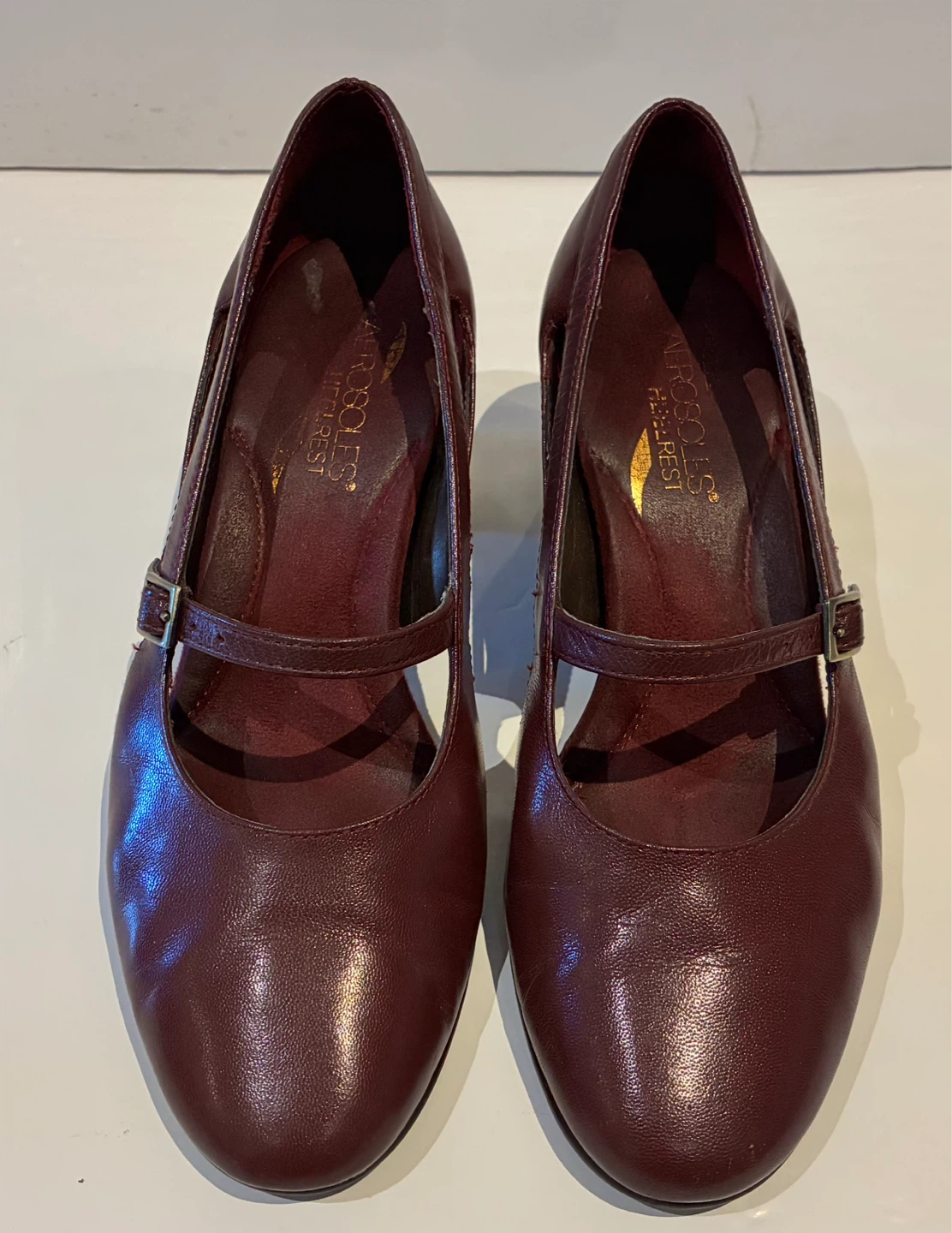Aerosoles Mary Jane Heels - Burgundy