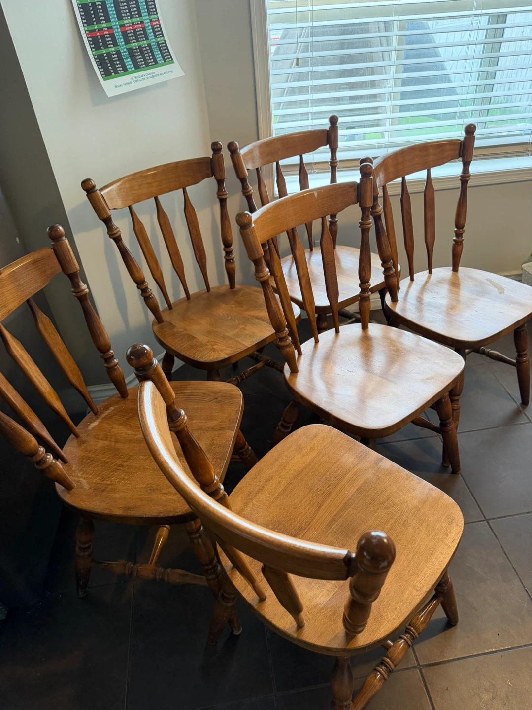 Set of 6 Wooden Dining Chairs - photo 3