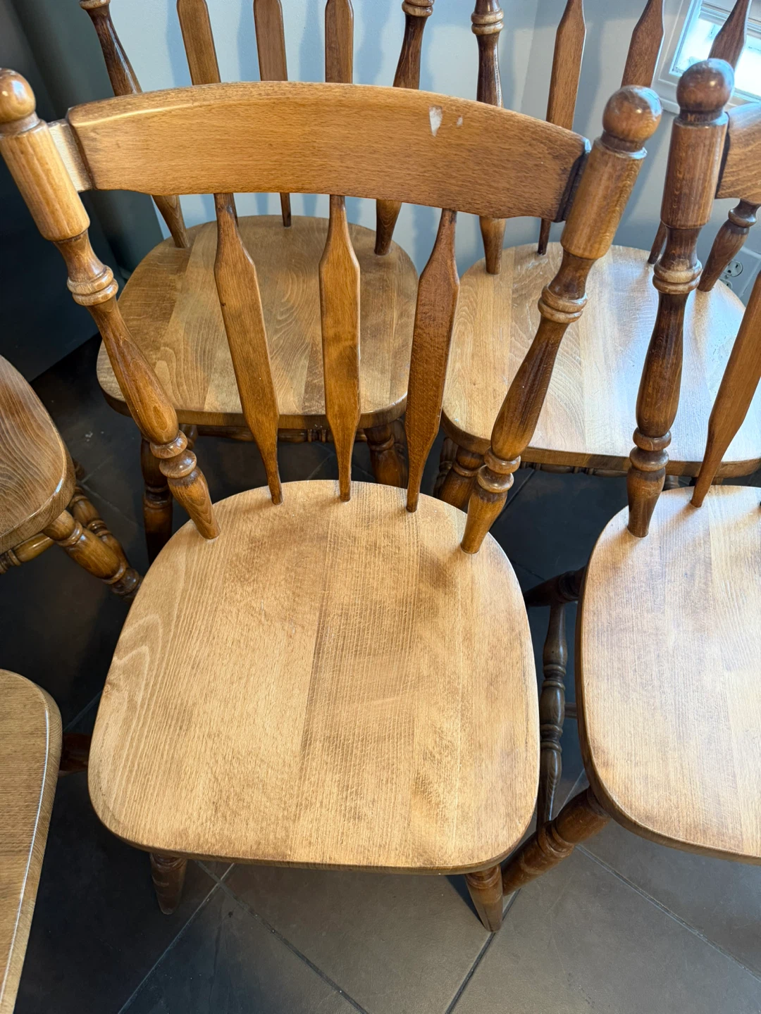 Set of 6 Wooden Dining Chairs - photo 2