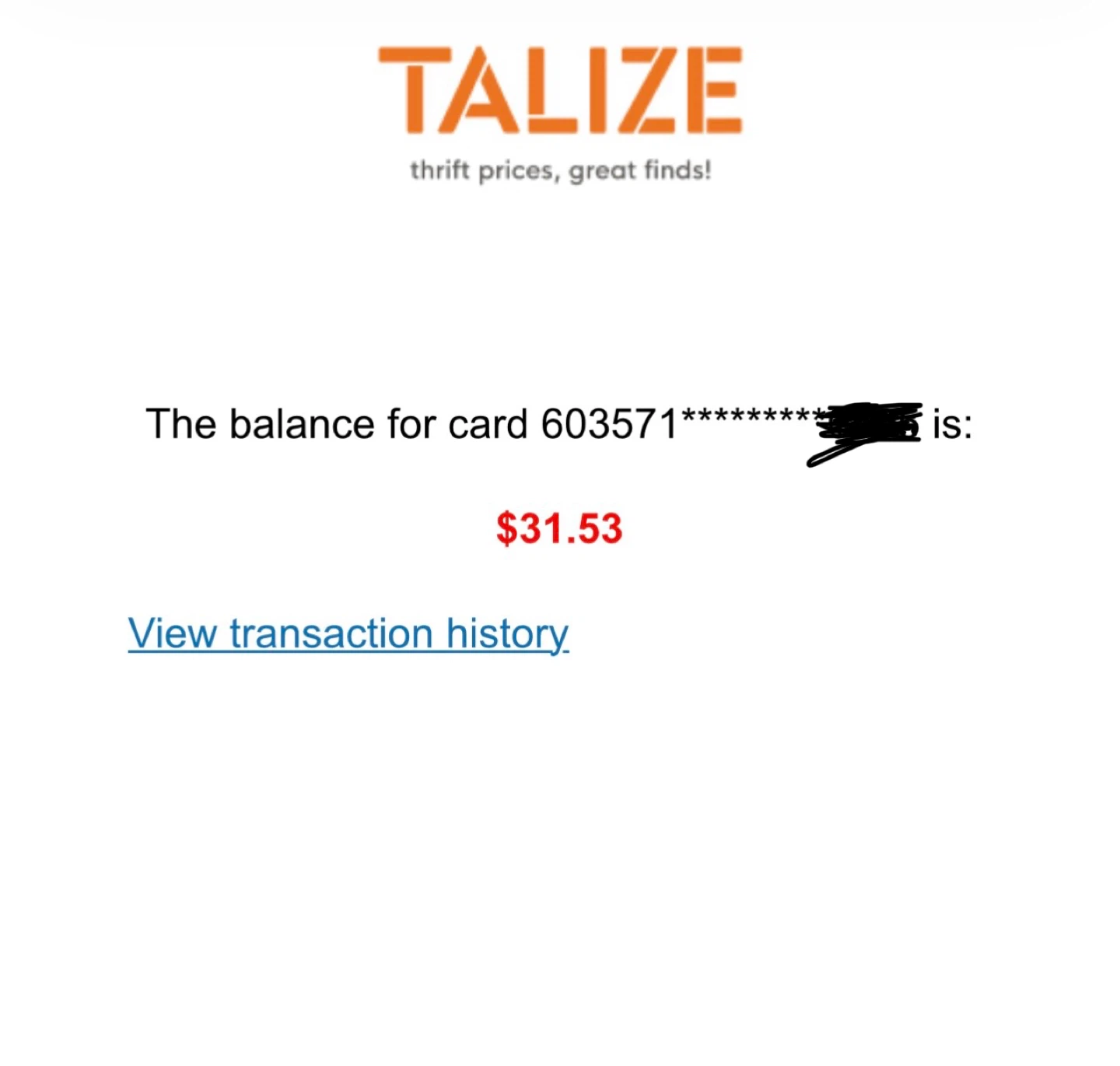 Talize Gift Card with $31.53 Balance - photo 2