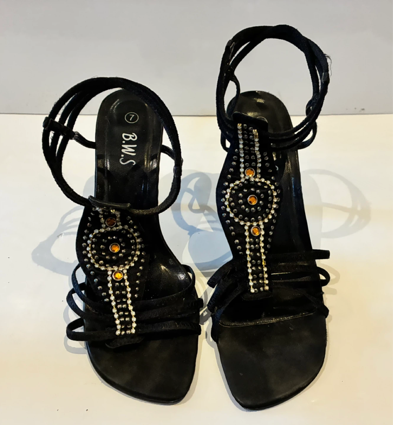 B.W.S. Black Embellished Heels