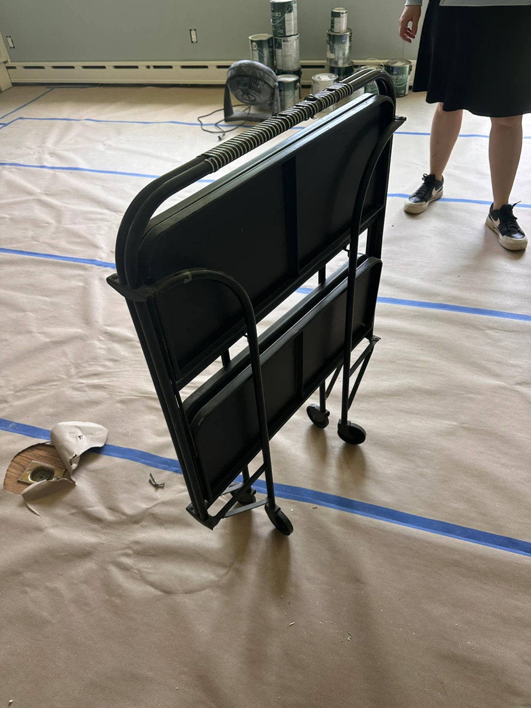 Black Two-Tier Bar Cart with Wheels - photo 2