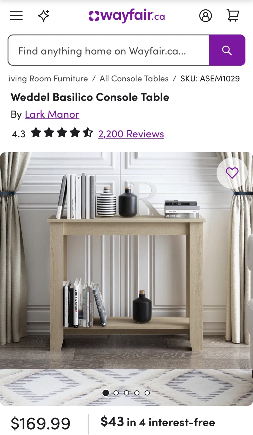 Weddel Basilico Console Table - photo 4