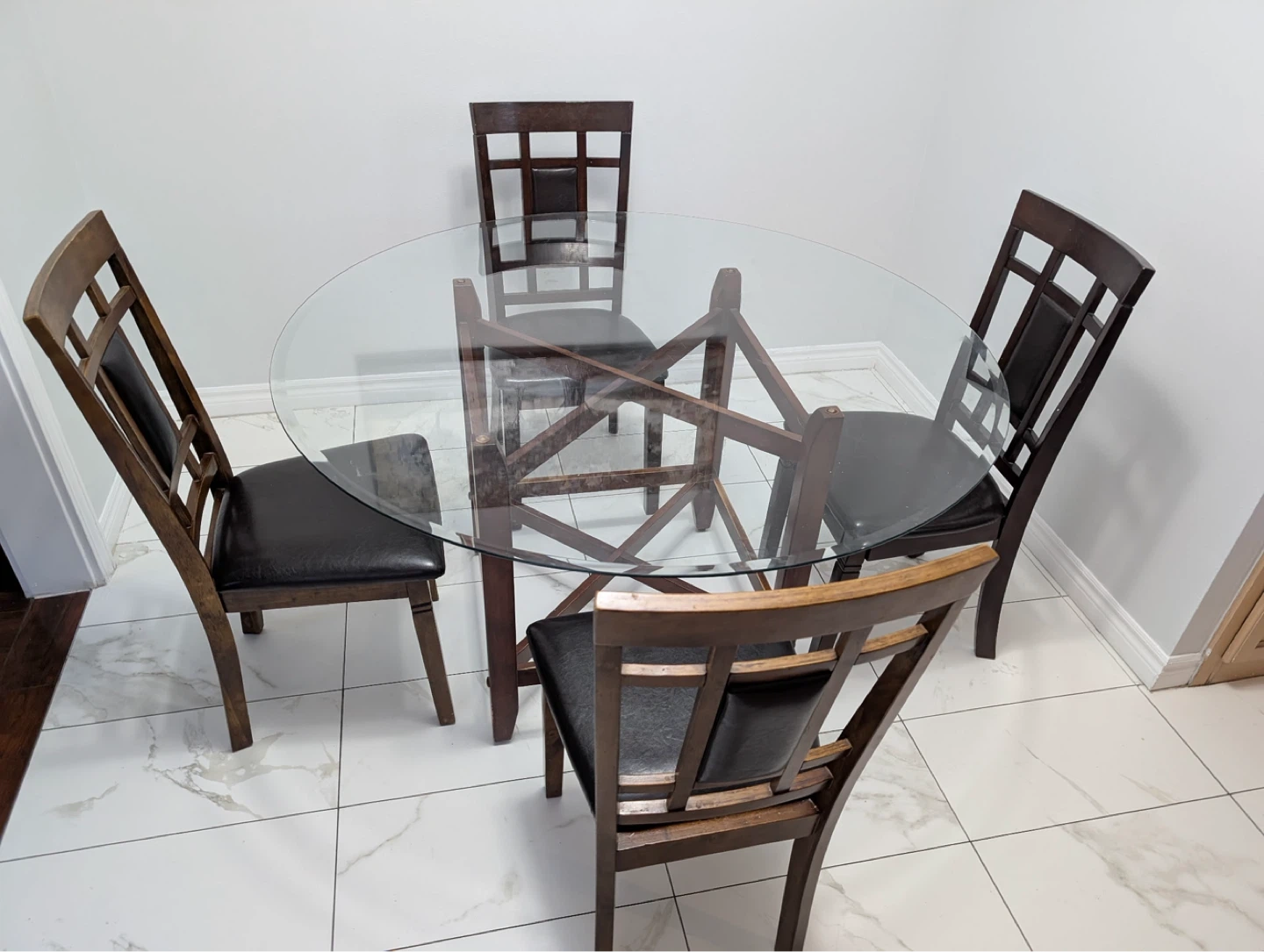 Glass Top Dining Table with 4 Chairs - photo 2