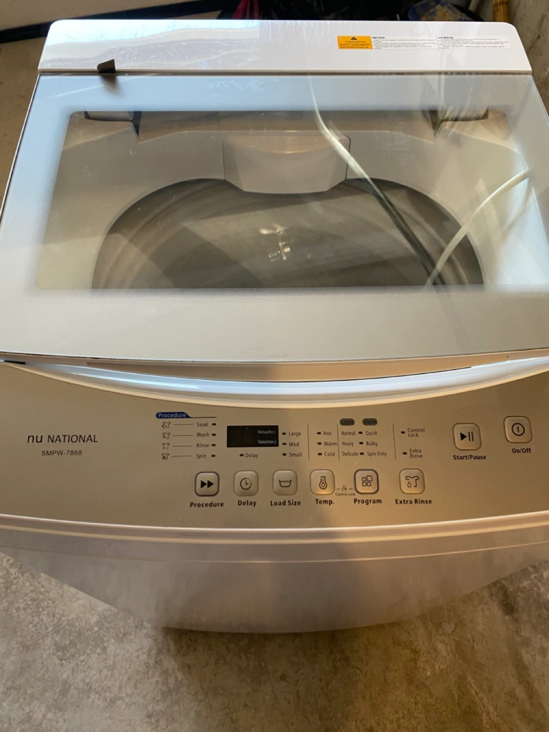 Nu National SMPW-7868 Washing Machine - photo 2