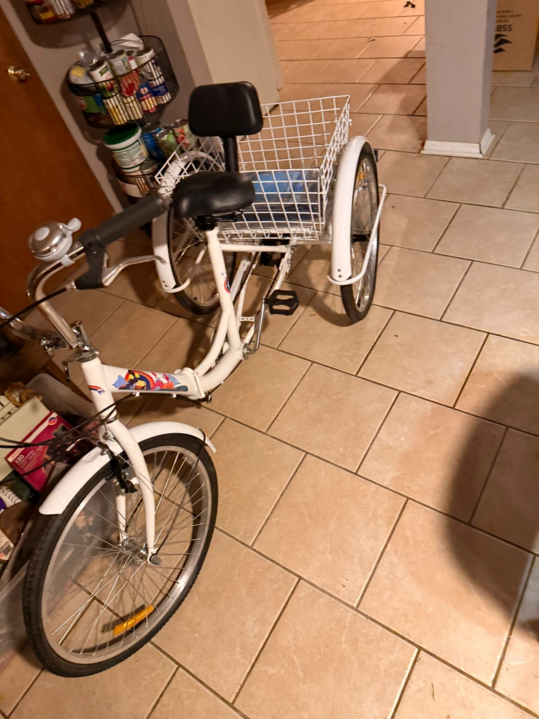White 3-Wheel Adult Tricycle with Basket - photo 3
