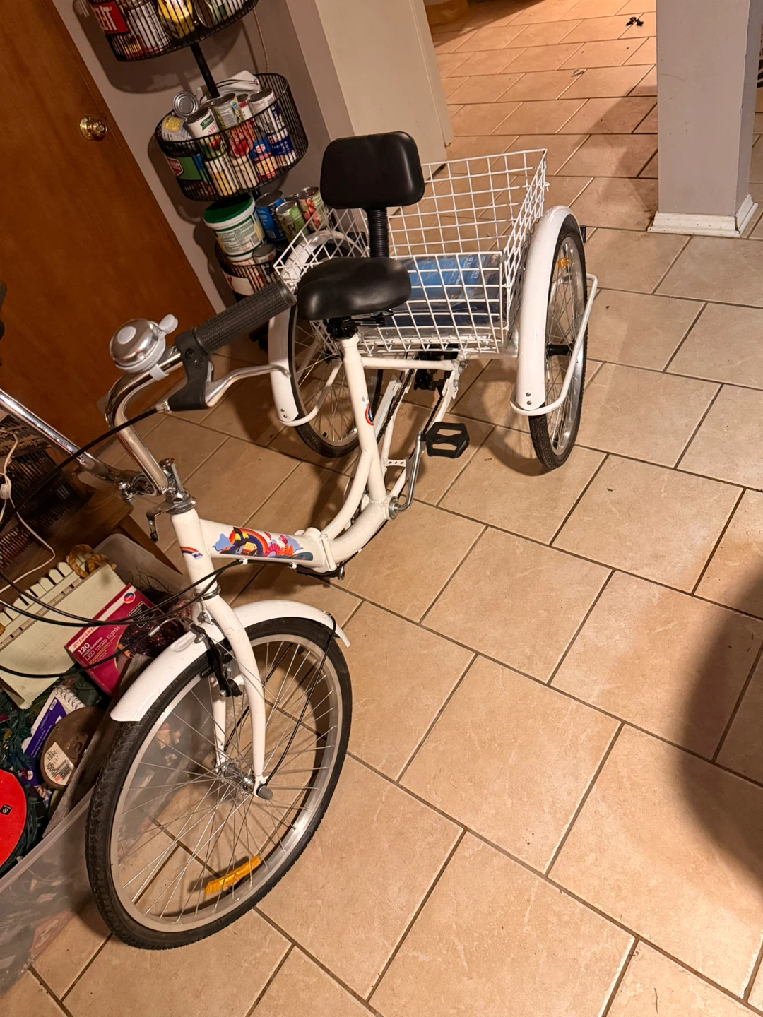 White 3-Wheel Adult Tricycle with Basket - photo 2