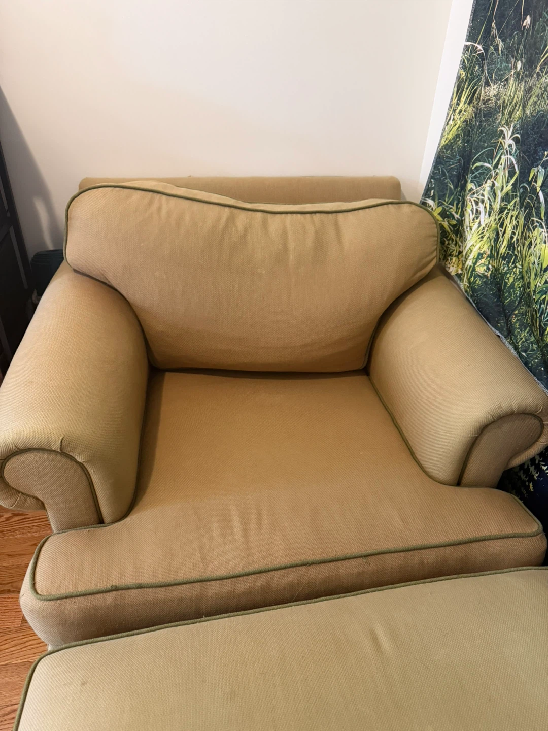 Tan Armchair with Matching Ottoman - photo 3