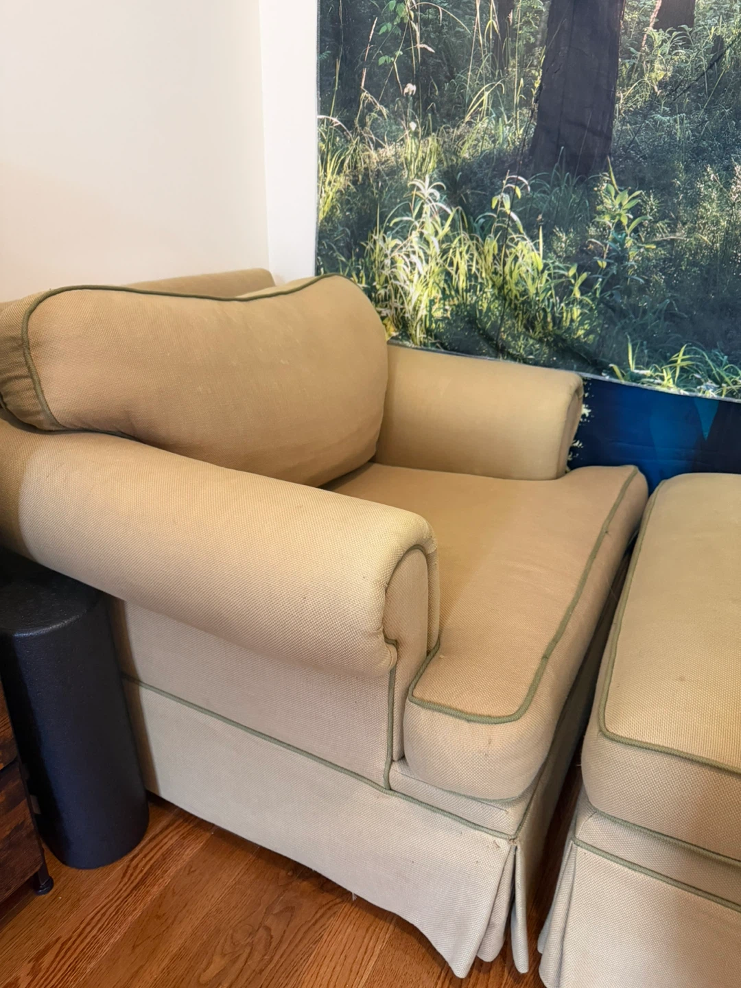 Tan Armchair with Matching Ottoman - photo 2