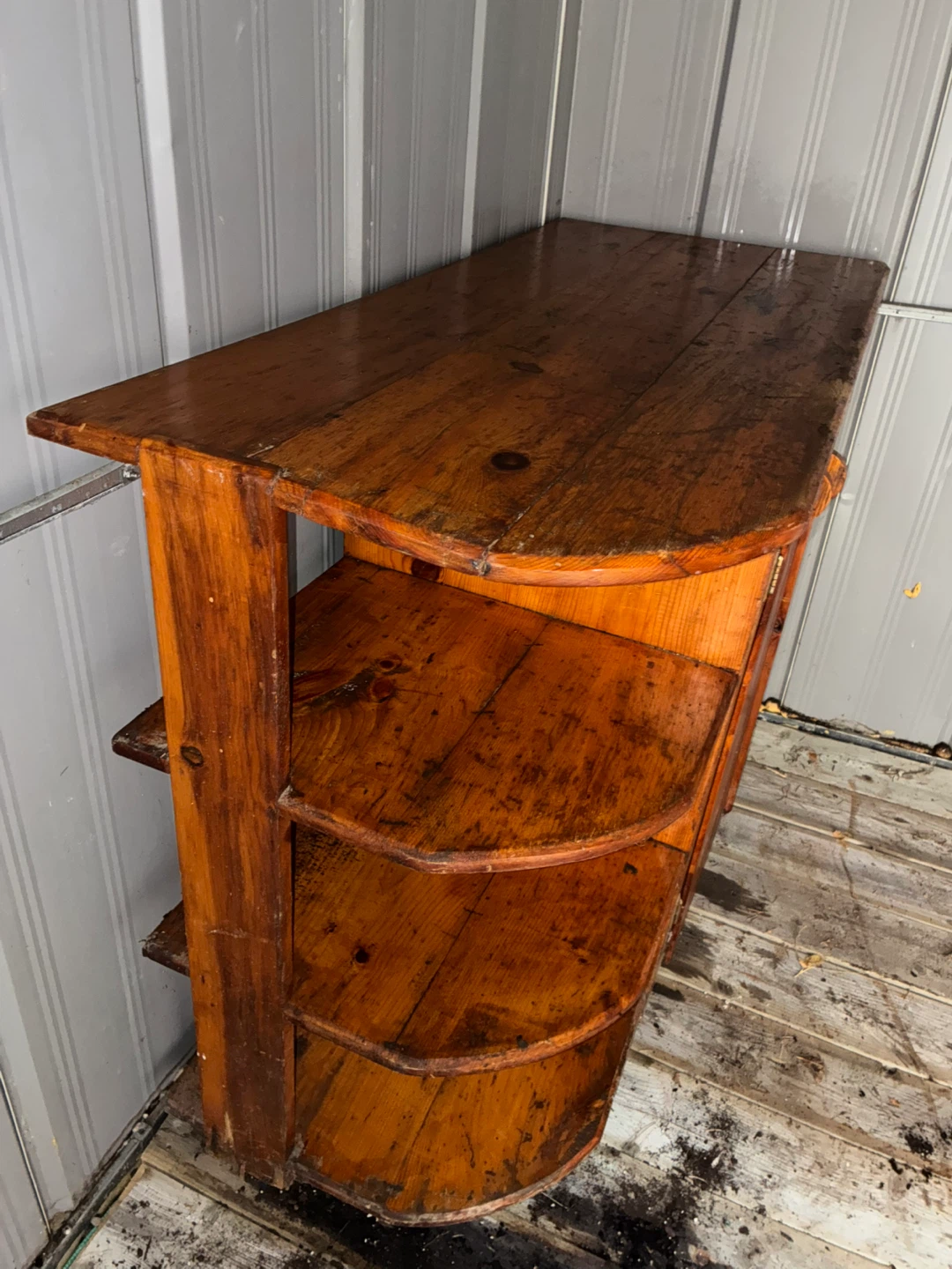 Hand Made Wooden Shelf Unit with Cabinet - photo 3