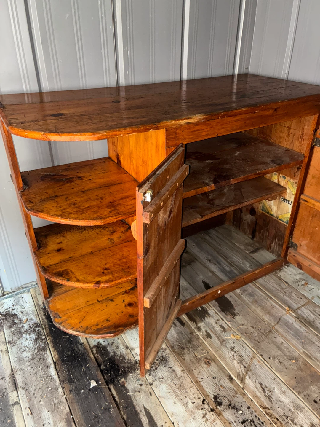 Hand Made Wooden Shelf Unit with Cabinet - photo 5