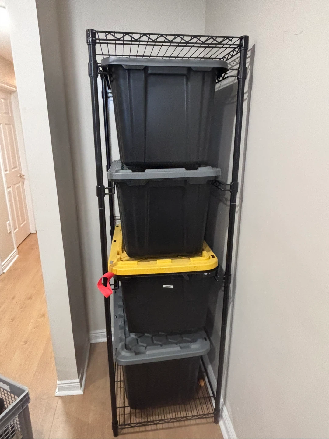 Stacking Storage Bins with Shelving Unit
