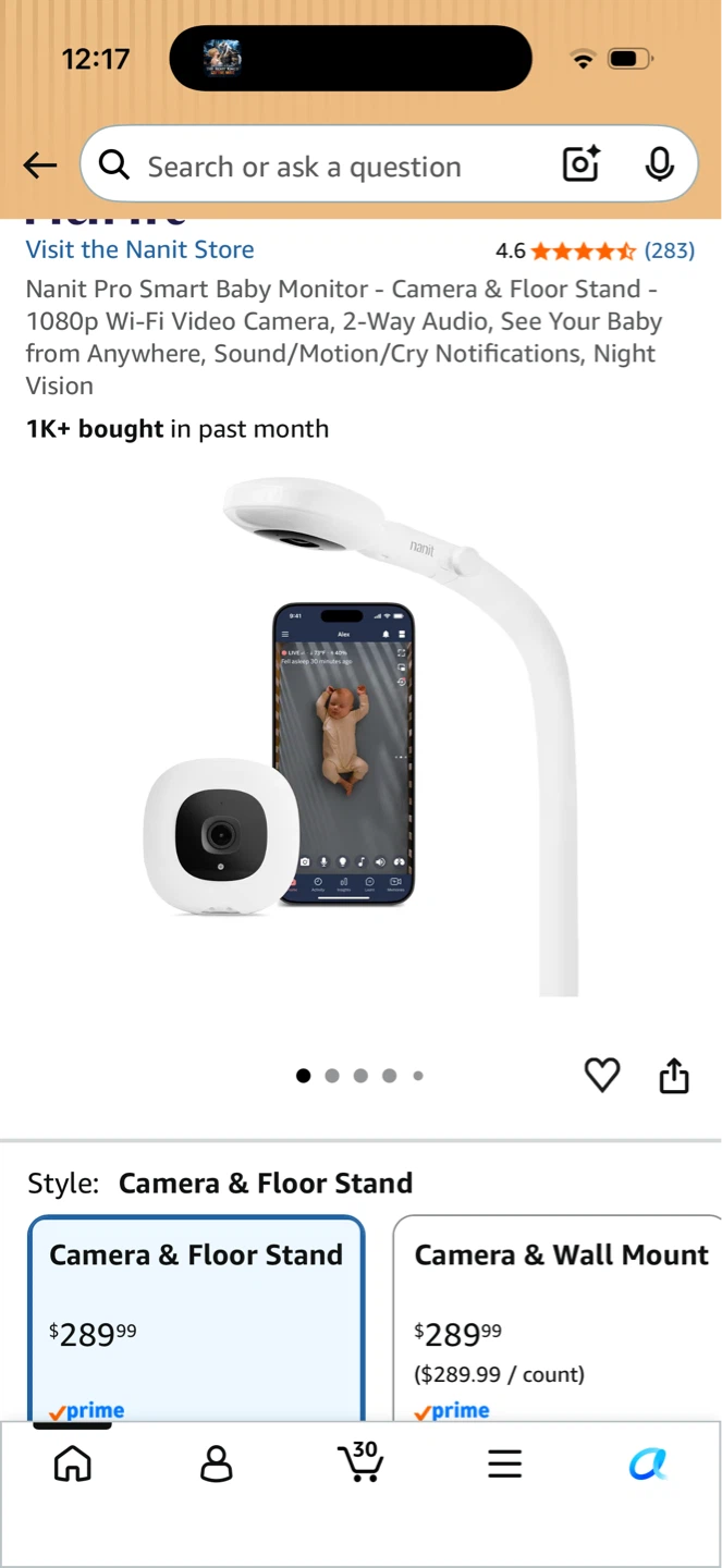 Nanit Pro Smart Baby Monitor Camera & Floor Stand - photo 2