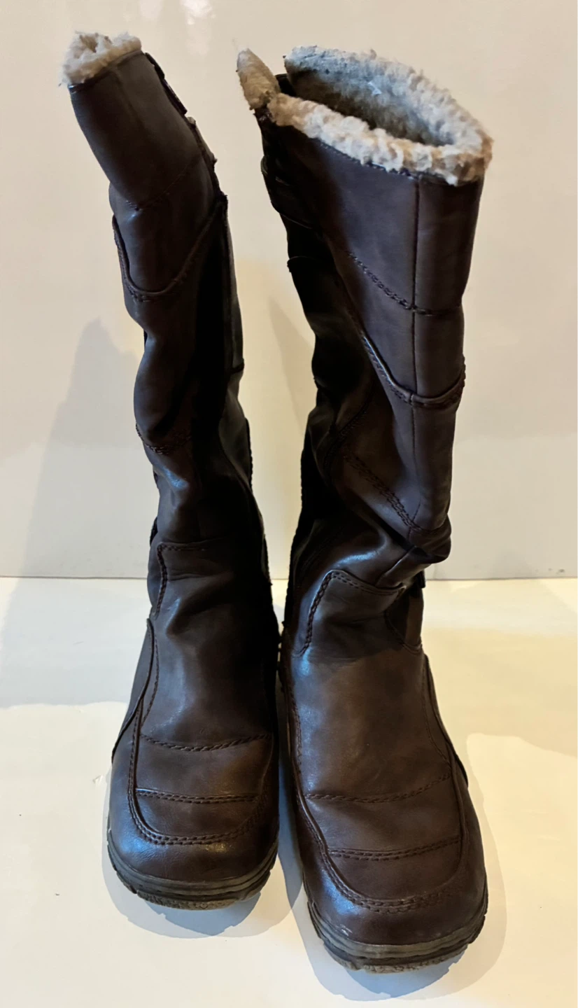Brown Leather Winter Boots