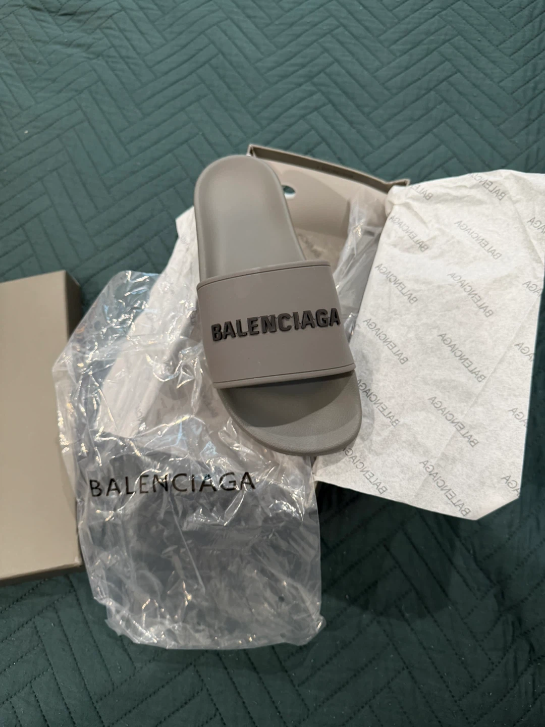 Balenciaga Grey Slides - photo 2