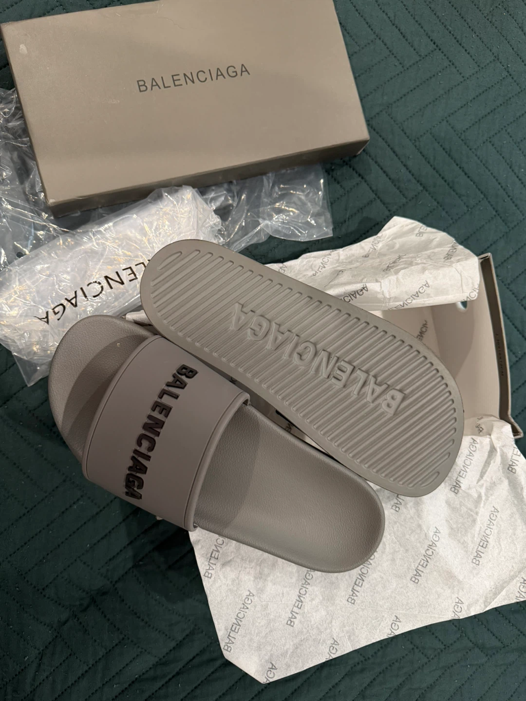 Balenciaga Grey Slides - photo 3