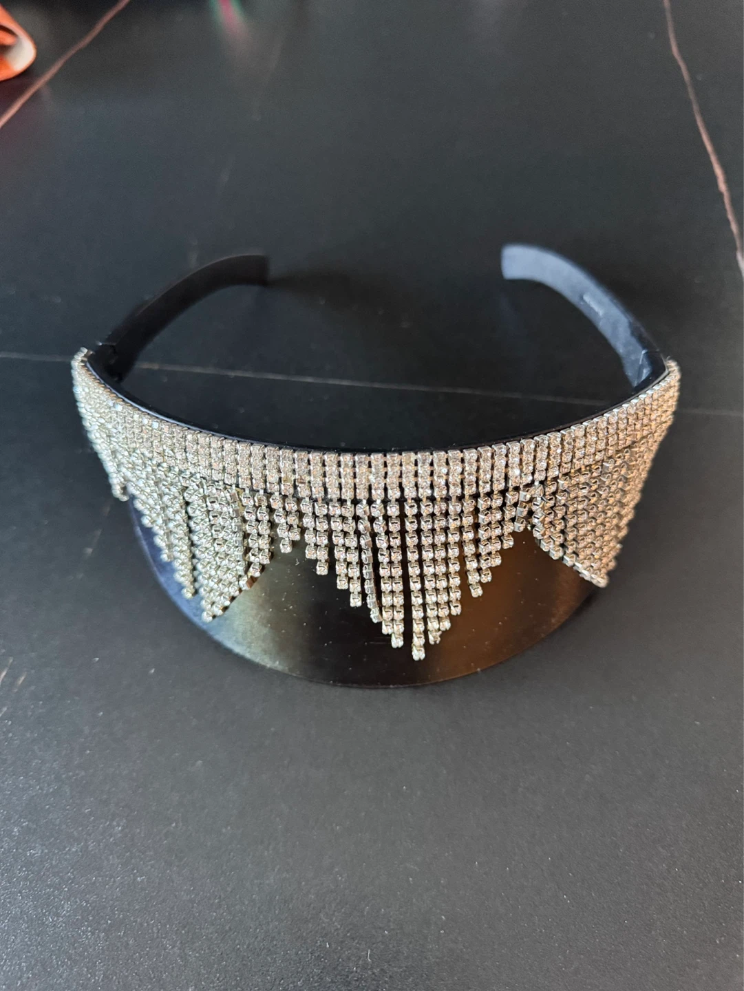 Sparkly Rhinestone Visor Sunglasses - photo 2