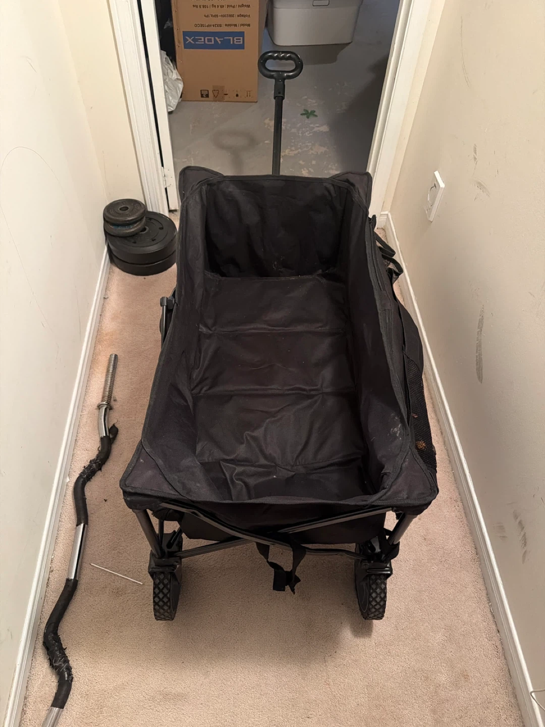 Black Folding Wagon with Handle
