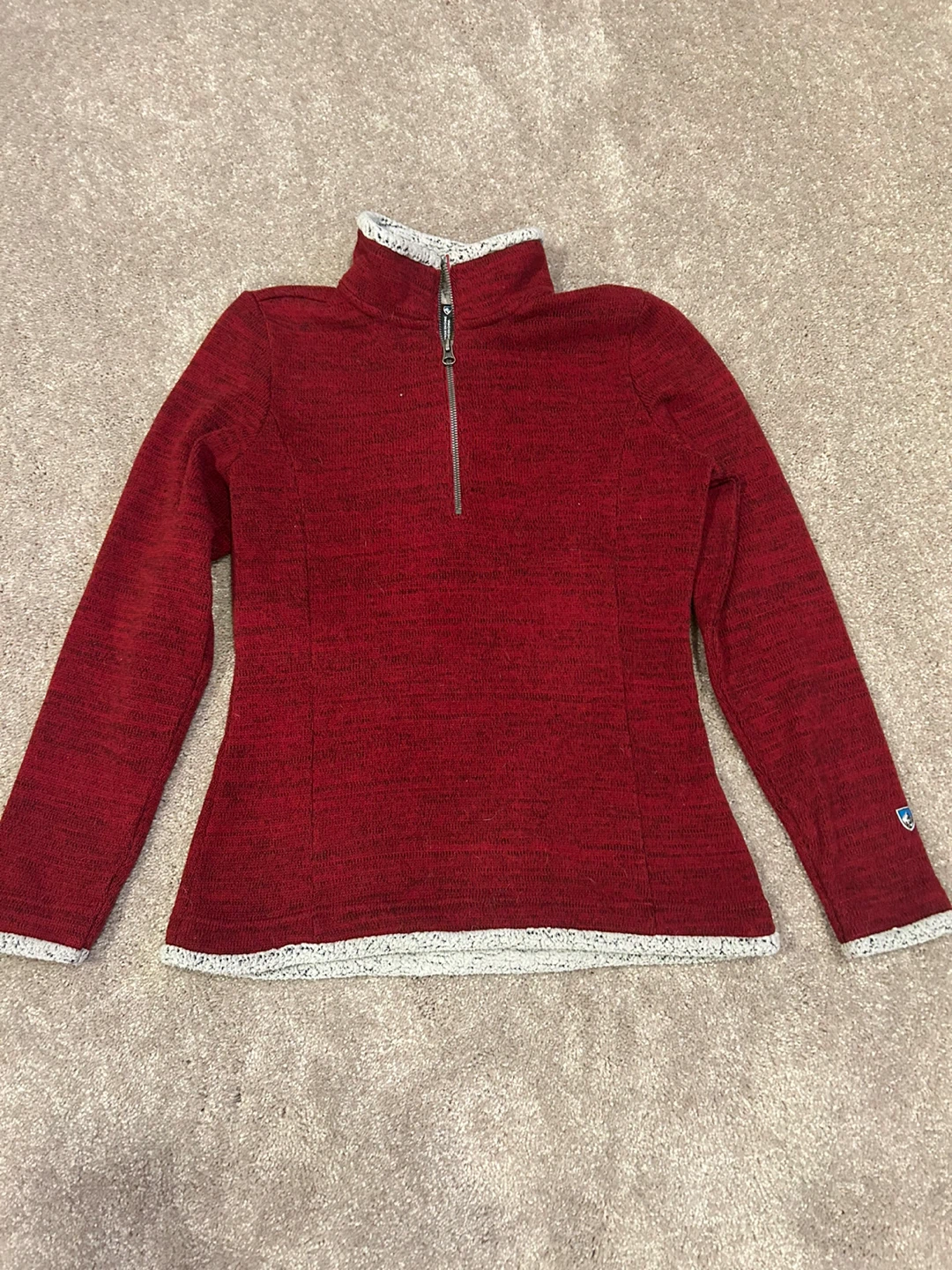 Kuhl Red 1/4 Zip Fleece Sweater Size Small
