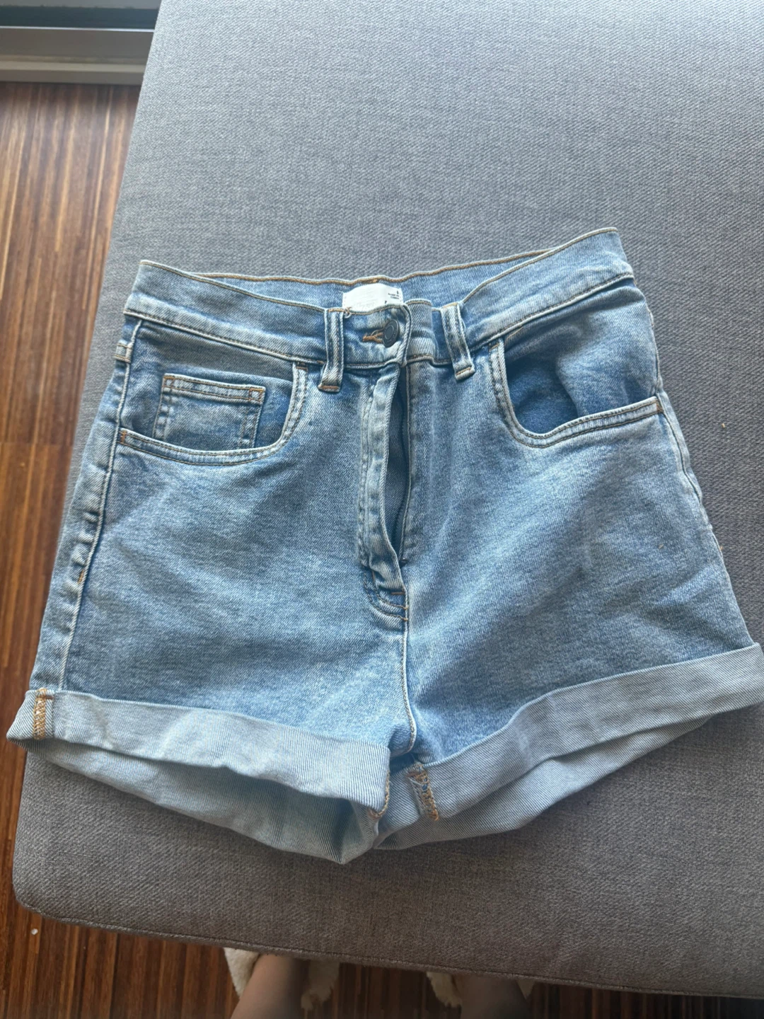 Blue Denim High-Waisted Shorts - photo 2
