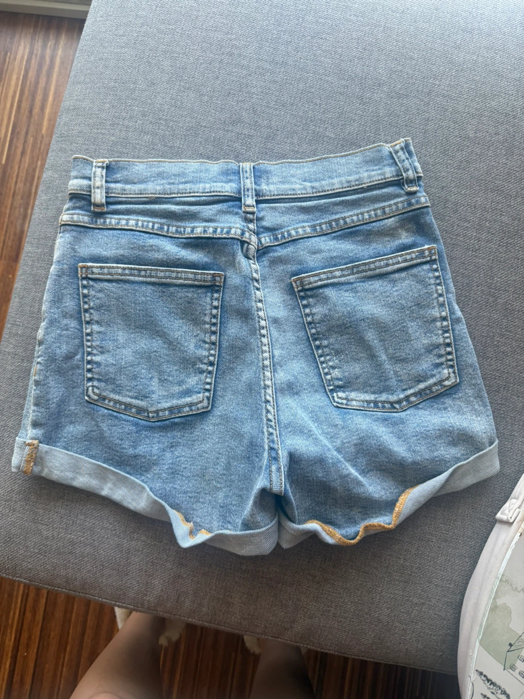 Blue Denim High-Waisted Shorts