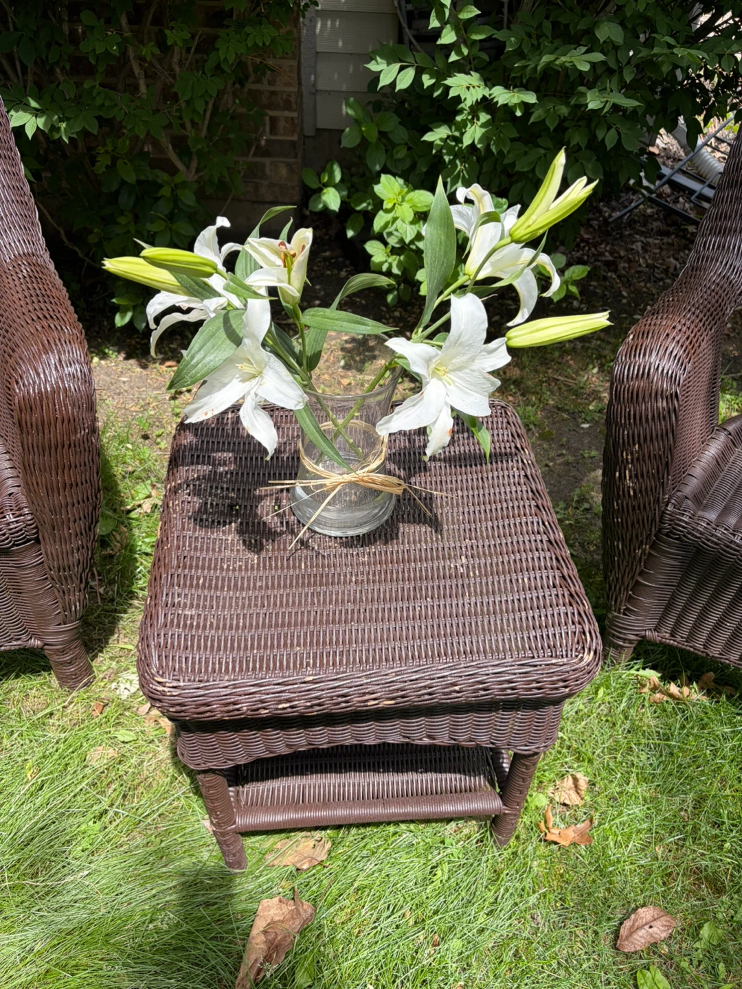 Brown Wicker Armchairs and table - photo 5