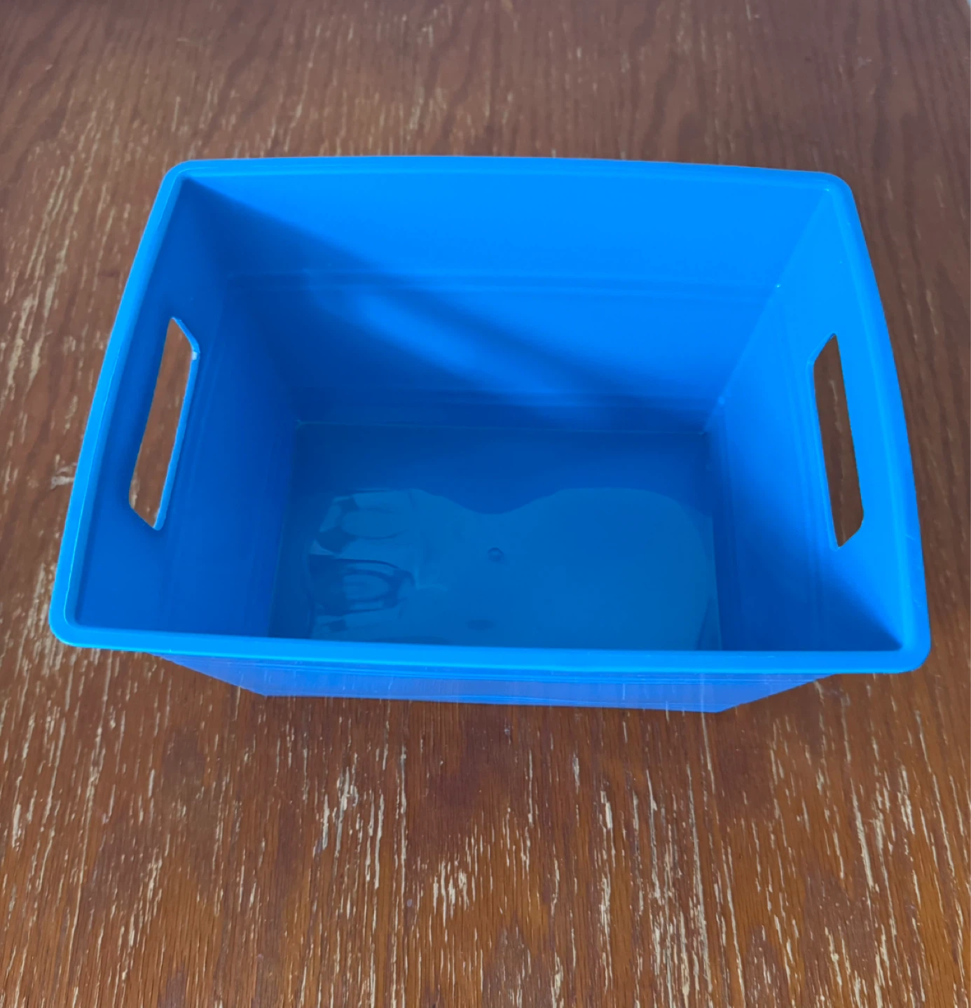 Blue Small Storage Bin with Handles