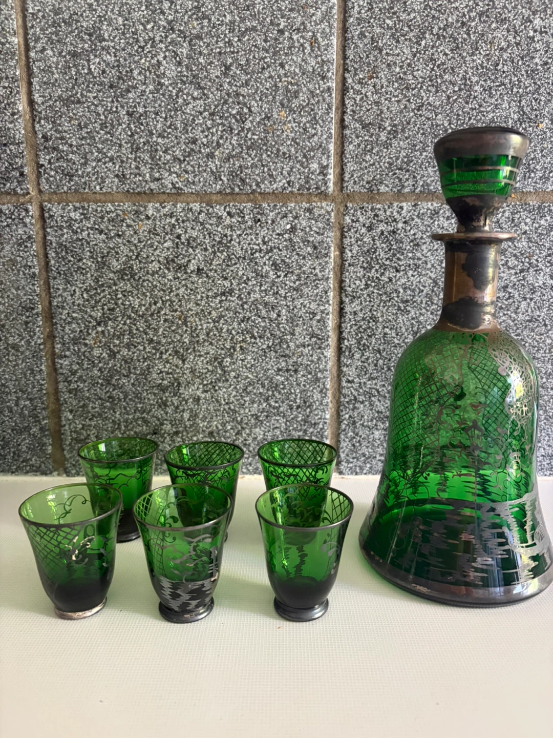 Vintage Italian glass liqueur set