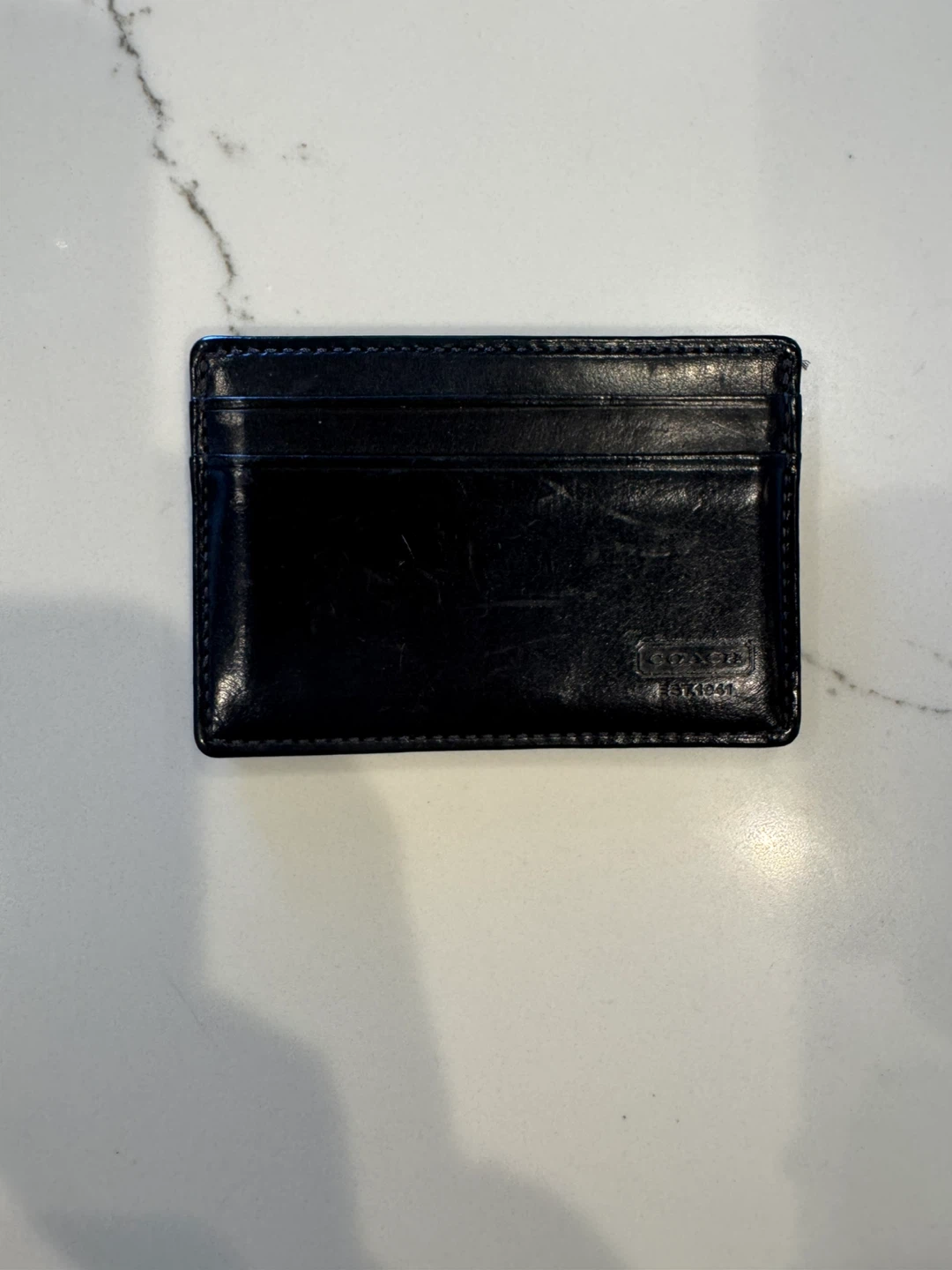 Coach Black Leather Card Holder