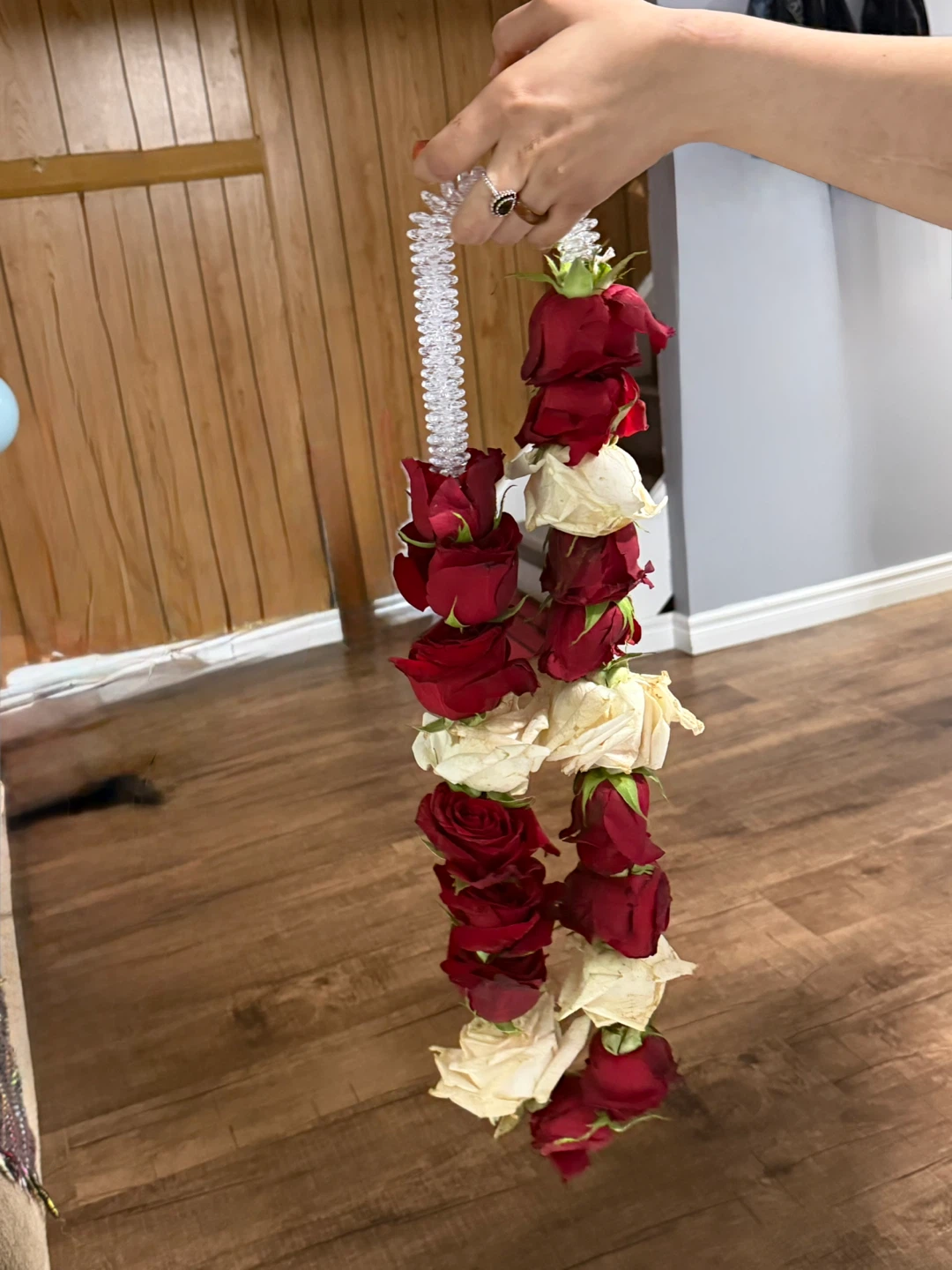 Red and White Rose Garland