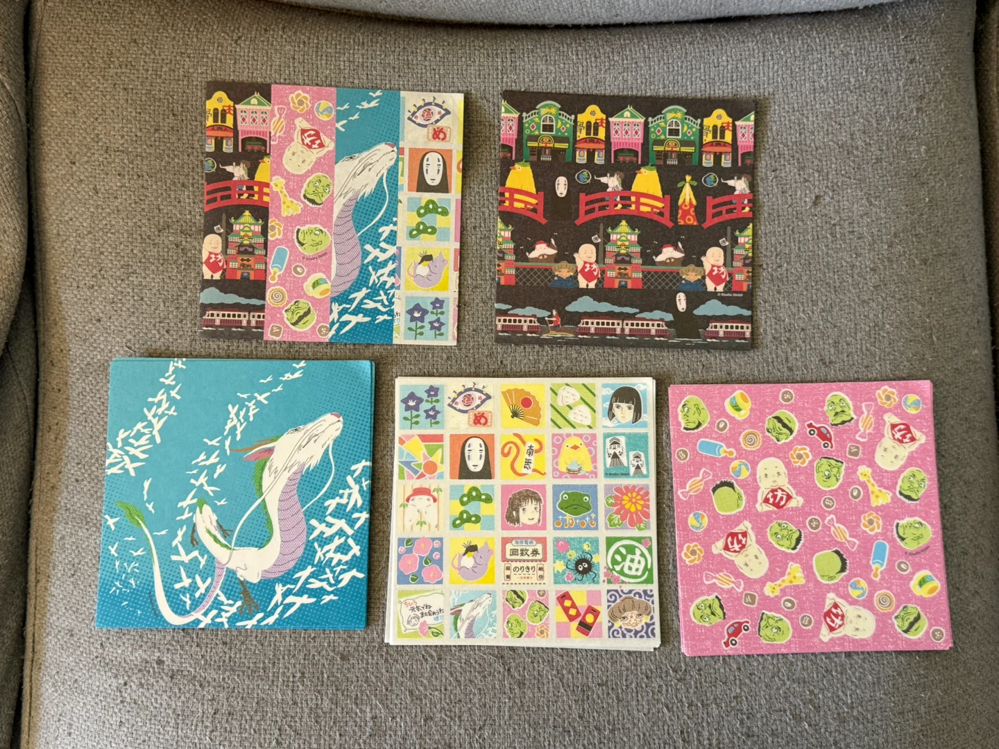 Studio Ghibli Spirited Away chiyogami origami paper