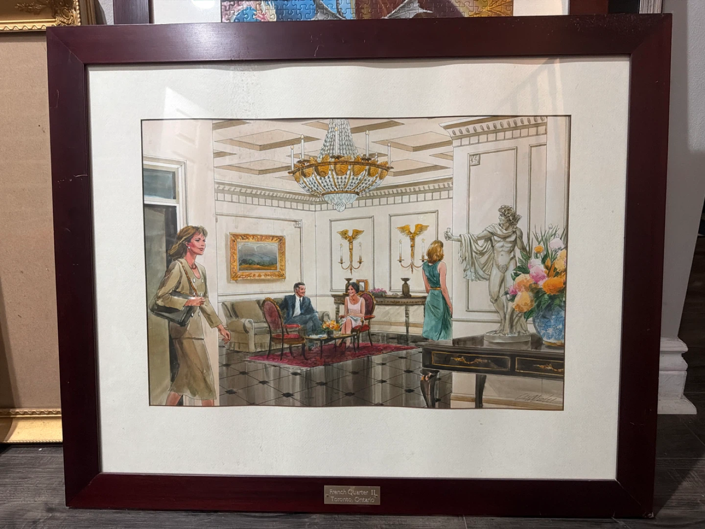 Framed Watercolor Painting - French Quarter II, Toronto