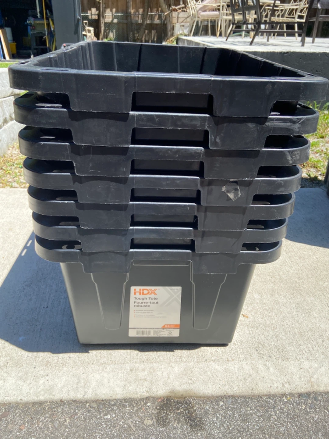7 HDX Tough Tote Storage Bins - Black