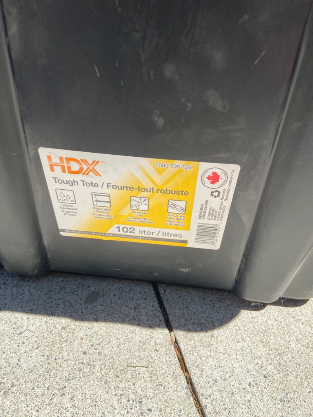 2 HDX Tough Tote Storage Bins (102 Litre) - photo 2