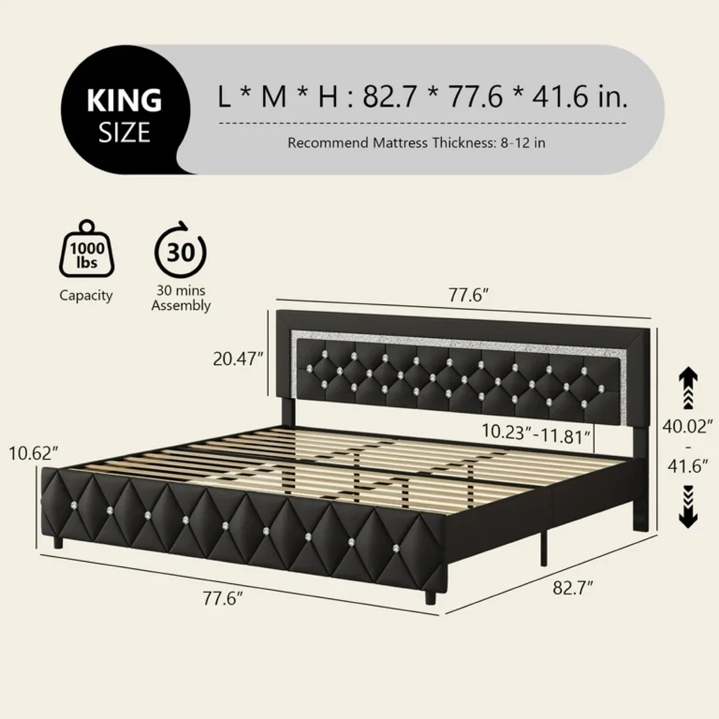 4 EVER WINNER King Bed Frame - photo 2