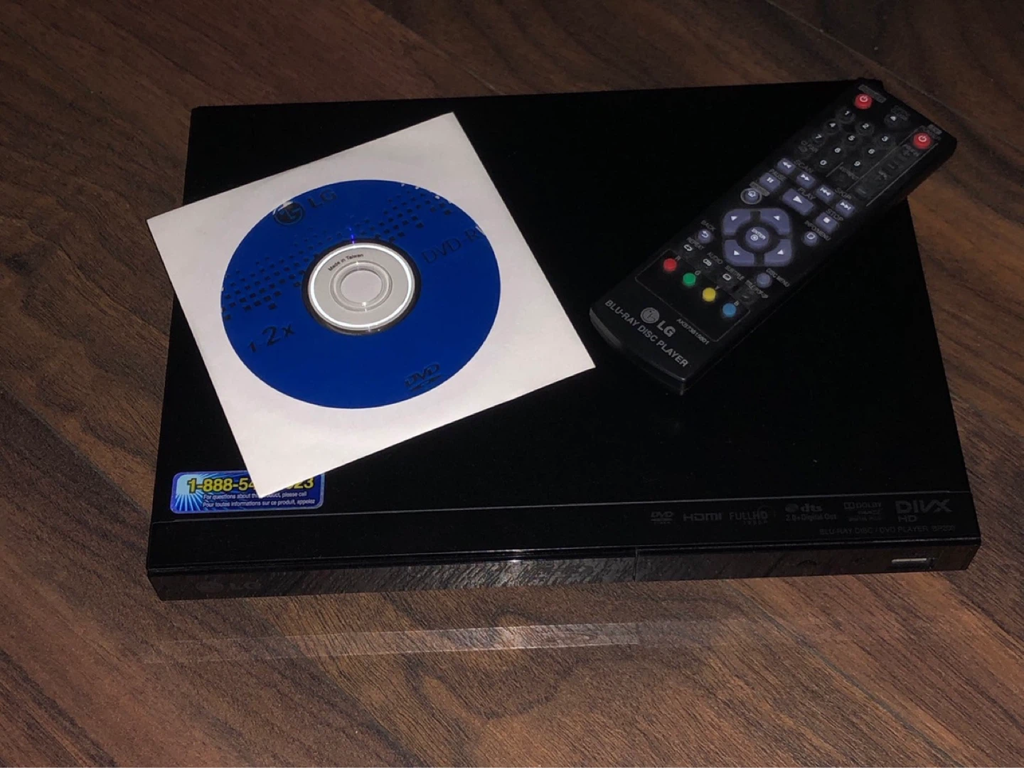 LG Blu-Ray Disc Player BP200 with Remote