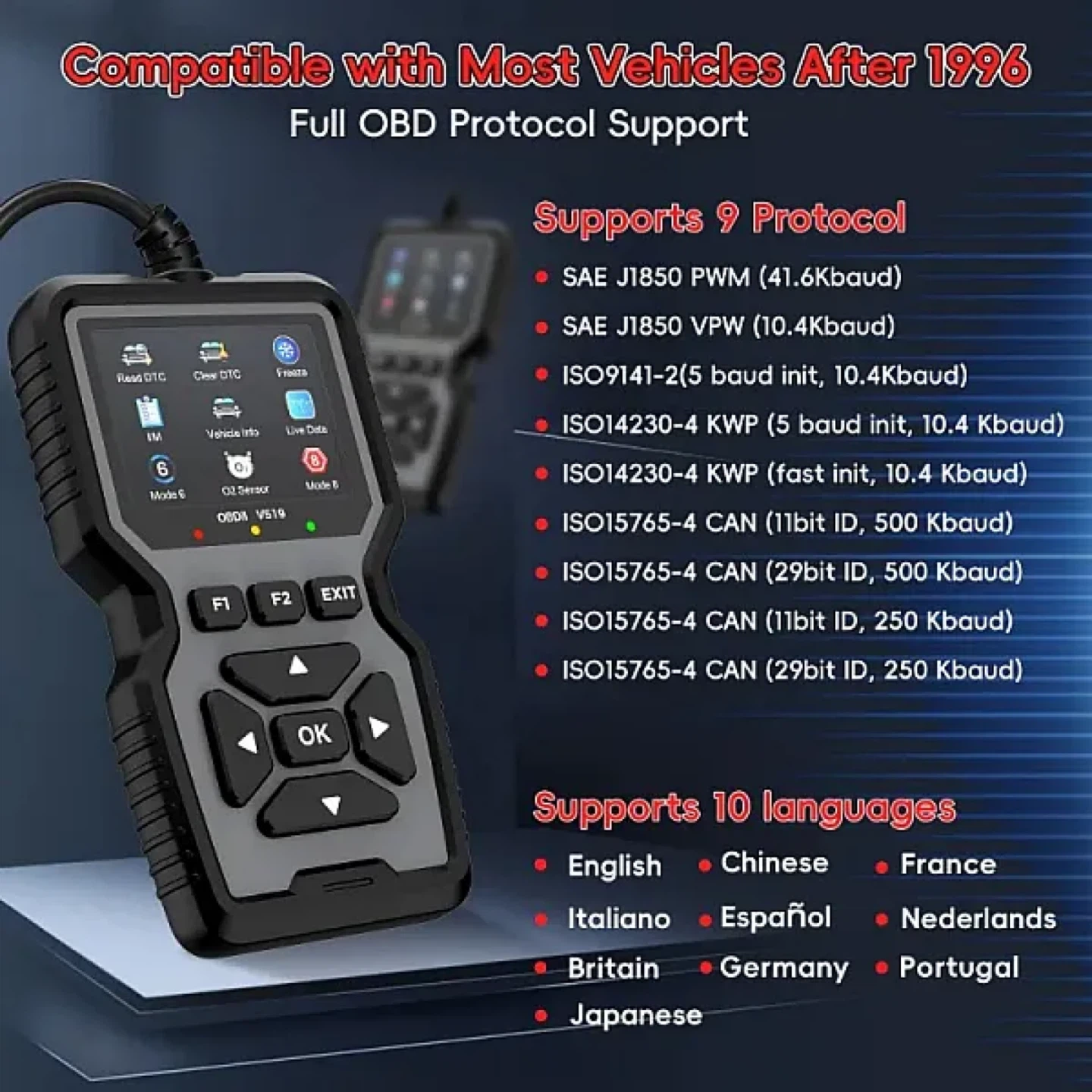 OBD2 Scanner Code Reader for Cars - photo 5