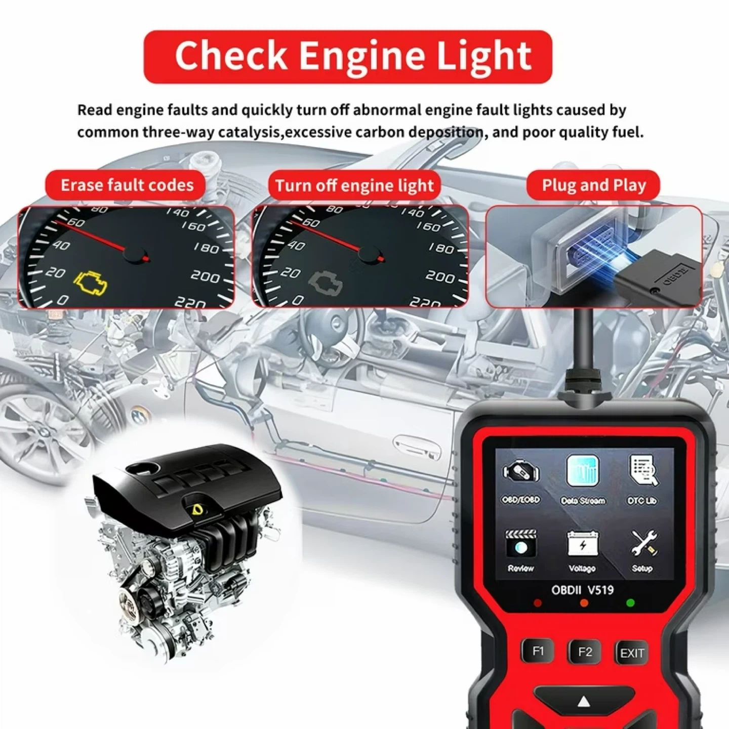 OBD2 Scanner Code Reader for Cars - photo 3
