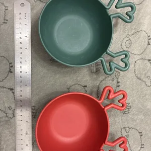 Reindeer Shaped Bowls - Red & Green