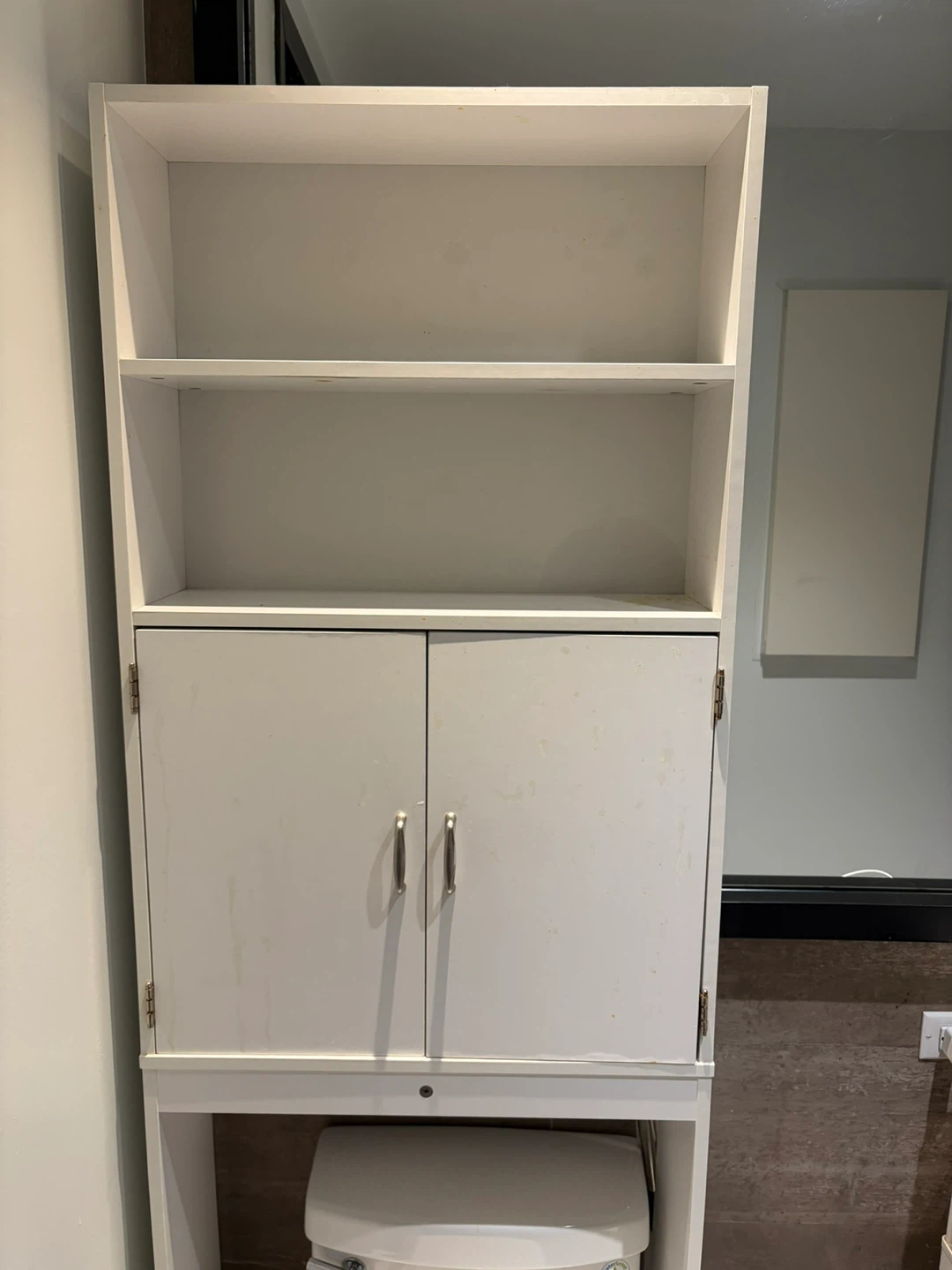 White Over-the-Toilet Storage Cabinet