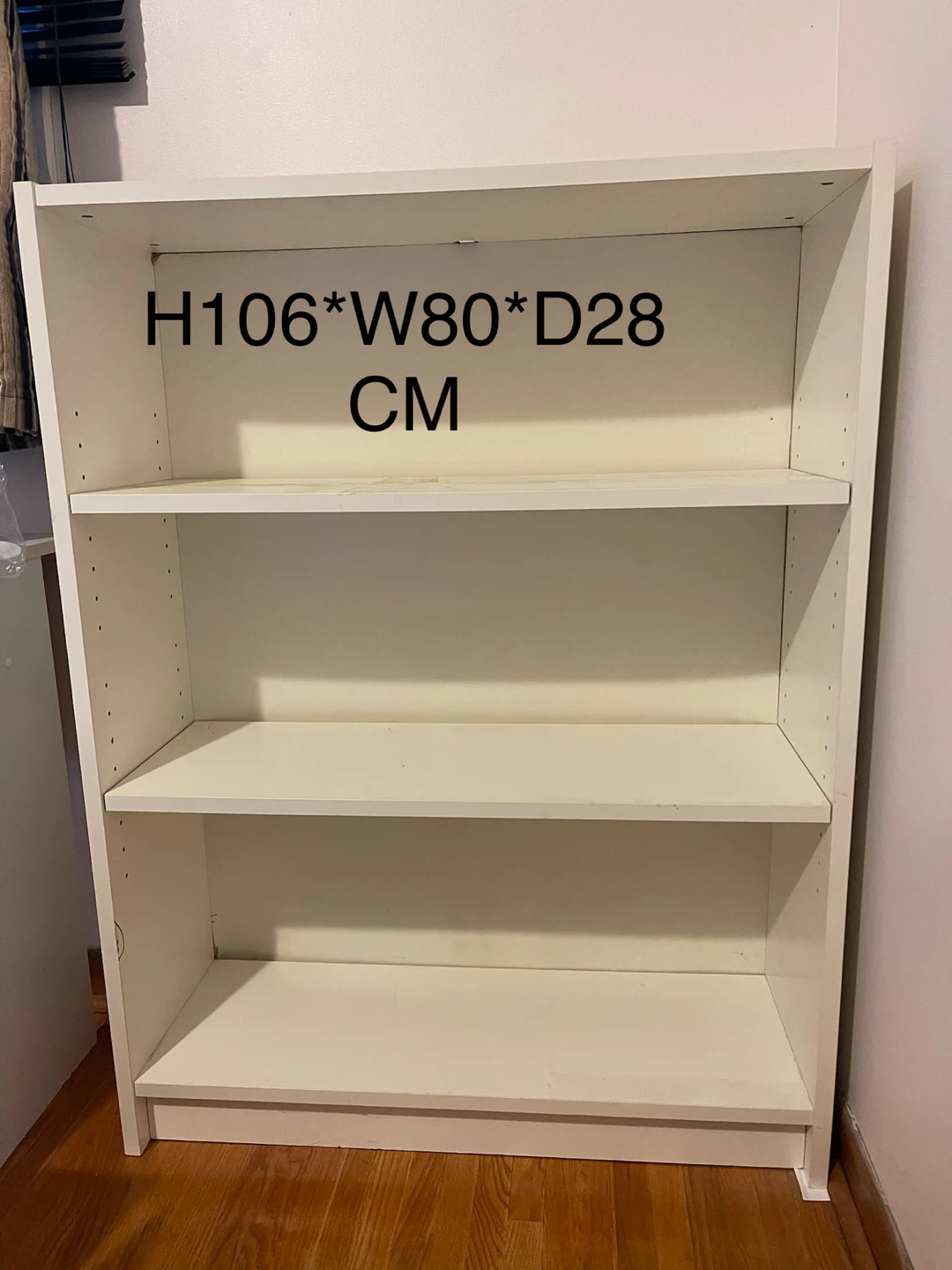 Ikea White 3-Shelf Bookcase